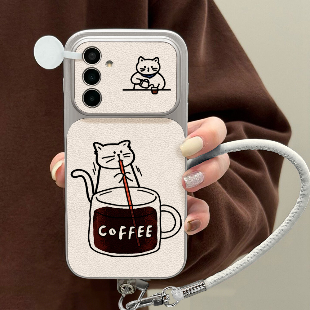 Phone Cases For Samsung - Coffee Cute Cat Phone Case For