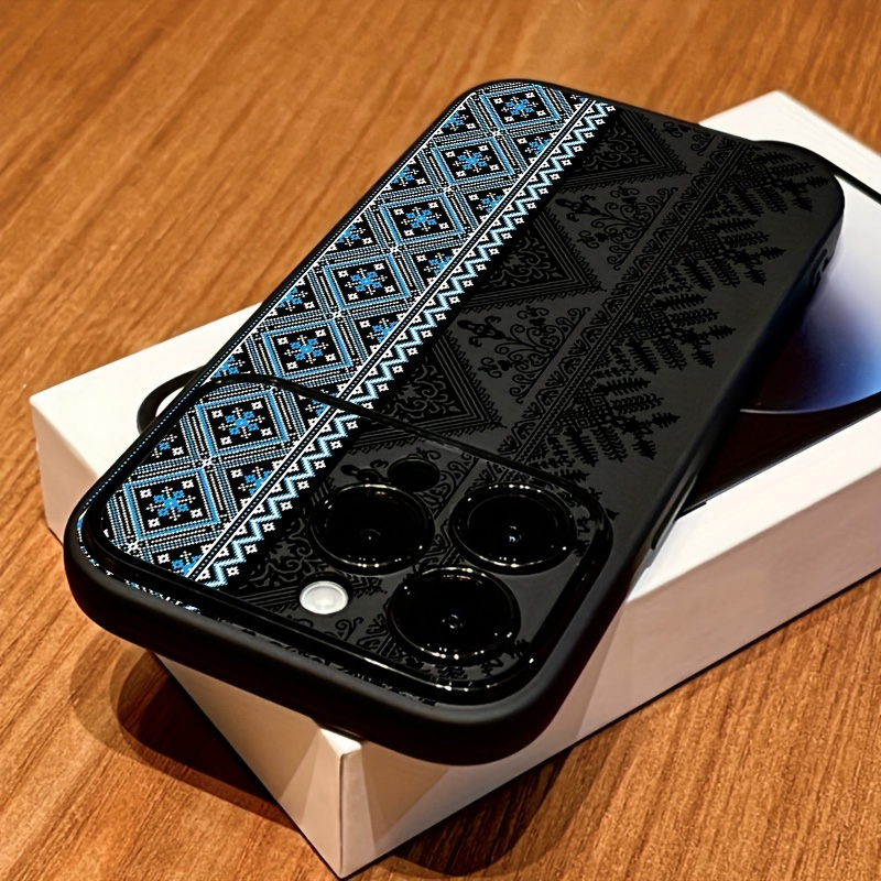 Phone Cases Drawing - Vintage Totem Painting Shockproof Black Window