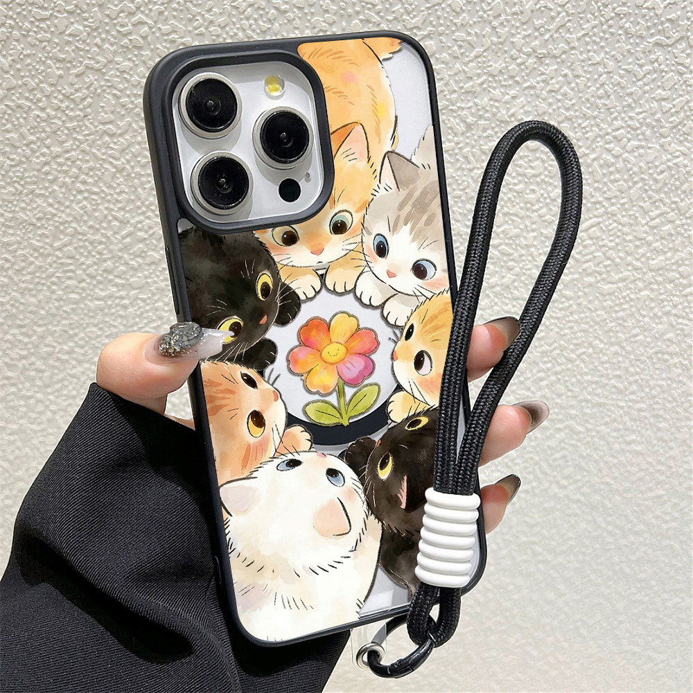 Black Frame Floral Anti-fall P - огляд і ціна Phone Cases Magnetic