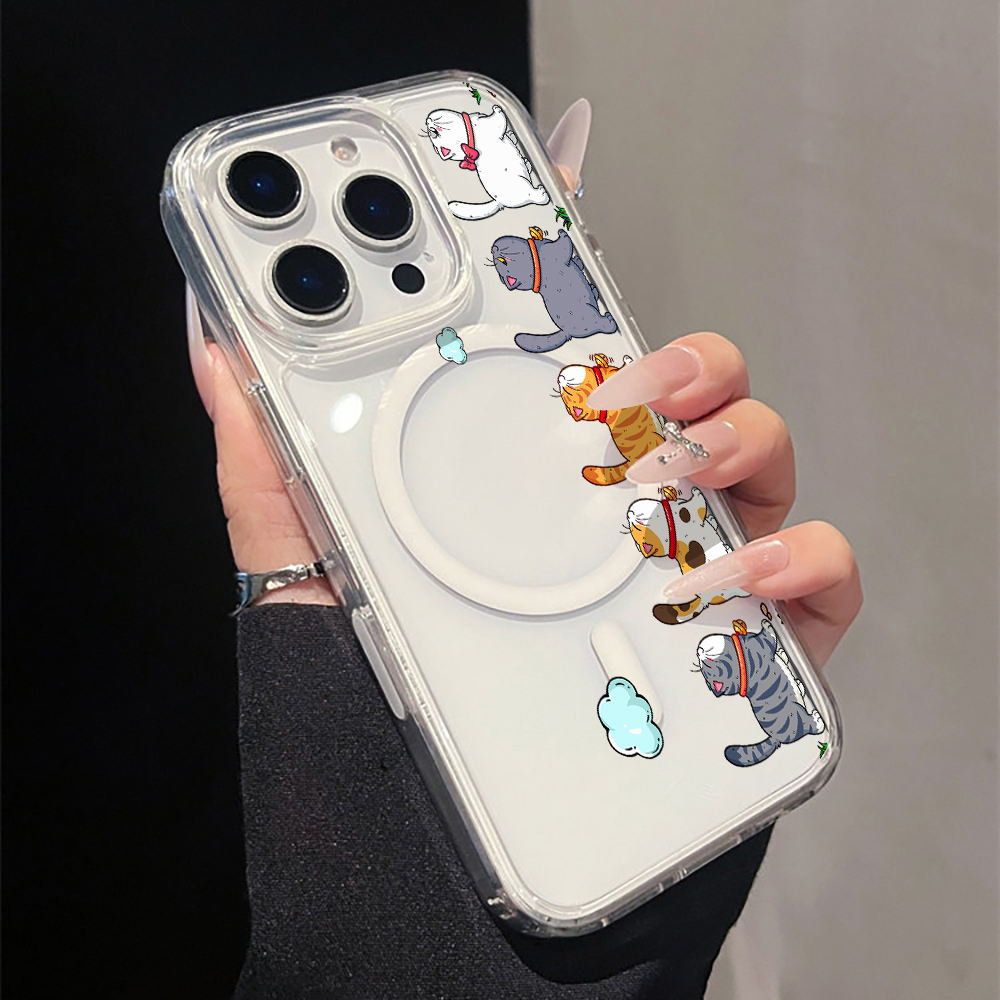 Cute Cartoon Cat Clear Phone C - огляд і ціна Phone Cases Magnetic